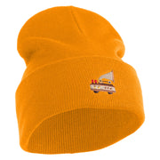 Steampunk Gramophone Logo Embroidered 12 Inch Long Knitted Beanie - Yellow OSFM