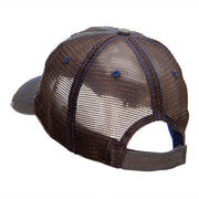 Satellite Outline Embroidered Unstructured Cotton Mesh Cap