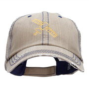 Satellite Outline Embroidered Unstructured Cotton Mesh Cap