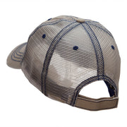 Satellite Outline Embroidered Unstructured Cotton Mesh Cap