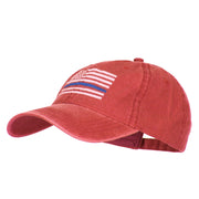 Thin Blue Line Silver USA Flag Embroidered Washed Cap