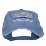 Thin Blue Line Silver USA Flag Embroidered Washed Cap