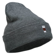 To Go Cup Embroidered Long Beanie