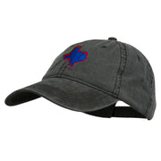 Texas State Map Embroidered Washed Cotton Cap