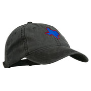 Texas State Map Embroidered Washed Cotton Cap