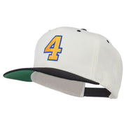 Athletic Number 4 Embroidered Classic Two Tone Cap