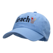 Teach Embellished Phrase Embroidered Unstructured Cotton Twill Cap