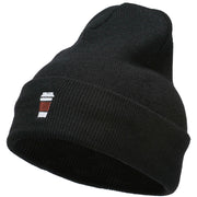 To Go Cup Embroidered Long Beanie