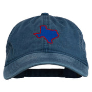 Texas State Map Embroidered Washed Cotton Cap