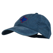 Texas State Map Embroidered Washed Cotton Cap