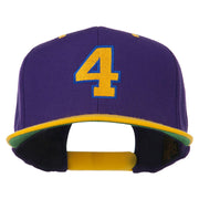 Athletic Number 4 Embroidered Classic Two Tone Cap