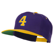 Athletic Number 4 Embroidered Classic Two Tone Cap