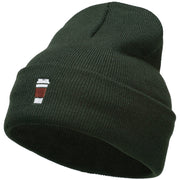 To Go Cup Embroidered Long Beanie