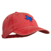 Texas State Map Embroidered Washed Cotton Cap