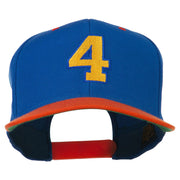 Athletic Number 4 Embroidered Classic Two Tone Cap