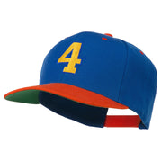 Athletic Number 4 Embroidered Classic Two Tone Cap