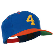 Athletic Number 4 Embroidered Classic Two Tone Cap