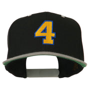 Athletic Number 4 Embroidered Classic Two Tone Cap