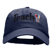 Teach Embellished Phrase Embroidered Unstructured Cotton Twill Cap