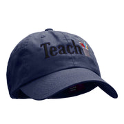 Teach Embellished Phrase Embroidered Unstructured Cotton Twill Cap