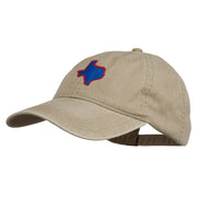 Texas State Map Embroidered Washed Cotton Cap