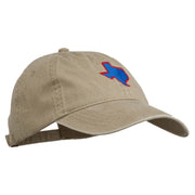 Texas State Map Embroidered Washed Cotton Cap