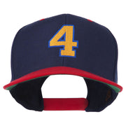 Athletic Number 4 Embroidered Classic Two Tone Cap