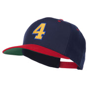 Athletic Number 4 Embroidered Classic Two Tone Cap