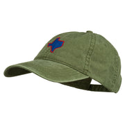 Texas State Map Embroidered Washed Cotton Cap