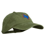 Texas State Map Embroidered Washed Cotton Cap