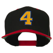 Athletic Number 4 Embroidered Classic Two Tone Cap