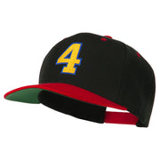 Athletic Number 4 Embroidered Classic Two Tone Cap