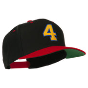 Athletic Number 4 Embroidered Classic Two Tone Cap