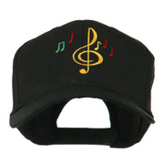 Treble Clef with Notes Embroidered Cap