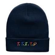 That Desert Thing Acronym Embroidered Long Knitted Beanie