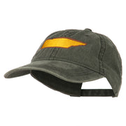 Tennessee State Map Embroidered Washed Cotton Cap