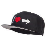 I Heart Right Embroidered Cotton Snapback