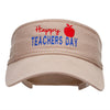 Happy Teachers Day Embroidered Cotton Twill Washed Visor