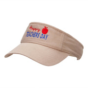 Happy Teachers Day Embroidered Cotton Twill Washed Visor