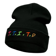 That Desert Thing Acronym Embroidered Long Knitted Beanie