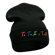 That Desert Thing Acronym Embroidered Long Knitted Beanie