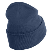 Glitch Heart Logo Embroidered 12 inch Acrylic Blank Cuff Long Beanie - Navy OSFM