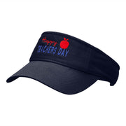 Happy Teachers Day Embroidered Cotton Twill Washed Visor