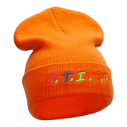 That Desert Thing Acronym Embroidered Long Knitted Beanie