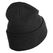 Glitch Heart Logo Embroidered 12 inch Acrylic Blank Cuff Long Beanie - Black OSFM