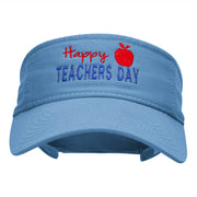 Happy Teachers Day Embroidered Cotton Twill Washed Visor