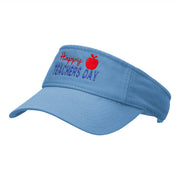 Happy Teachers Day Embroidered Cotton Twill Washed Visor