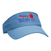 Happy Teachers Day Embroidered Cotton Twill Washed Visor