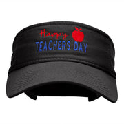 Happy Teachers Day Embroidered Cotton Twill Washed Visor