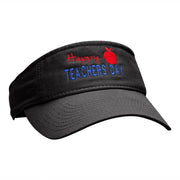 Happy Teachers Day Embroidered Cotton Twill Washed Visor